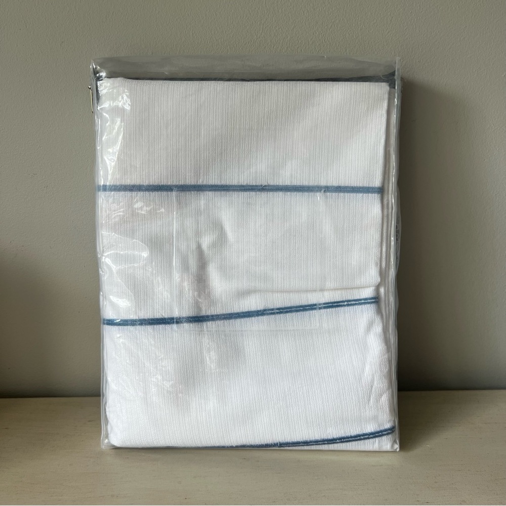 New Hotel Collection Borderline Shower Curtain
Blue Striped Embroidered - Picture 2 of 5